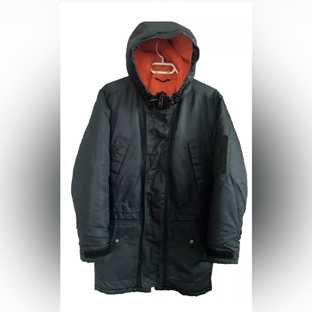 L.L BEAN HEAVY PARKA JACKET Men’s Size XS COAT Thermore Hood Dark Teal READ